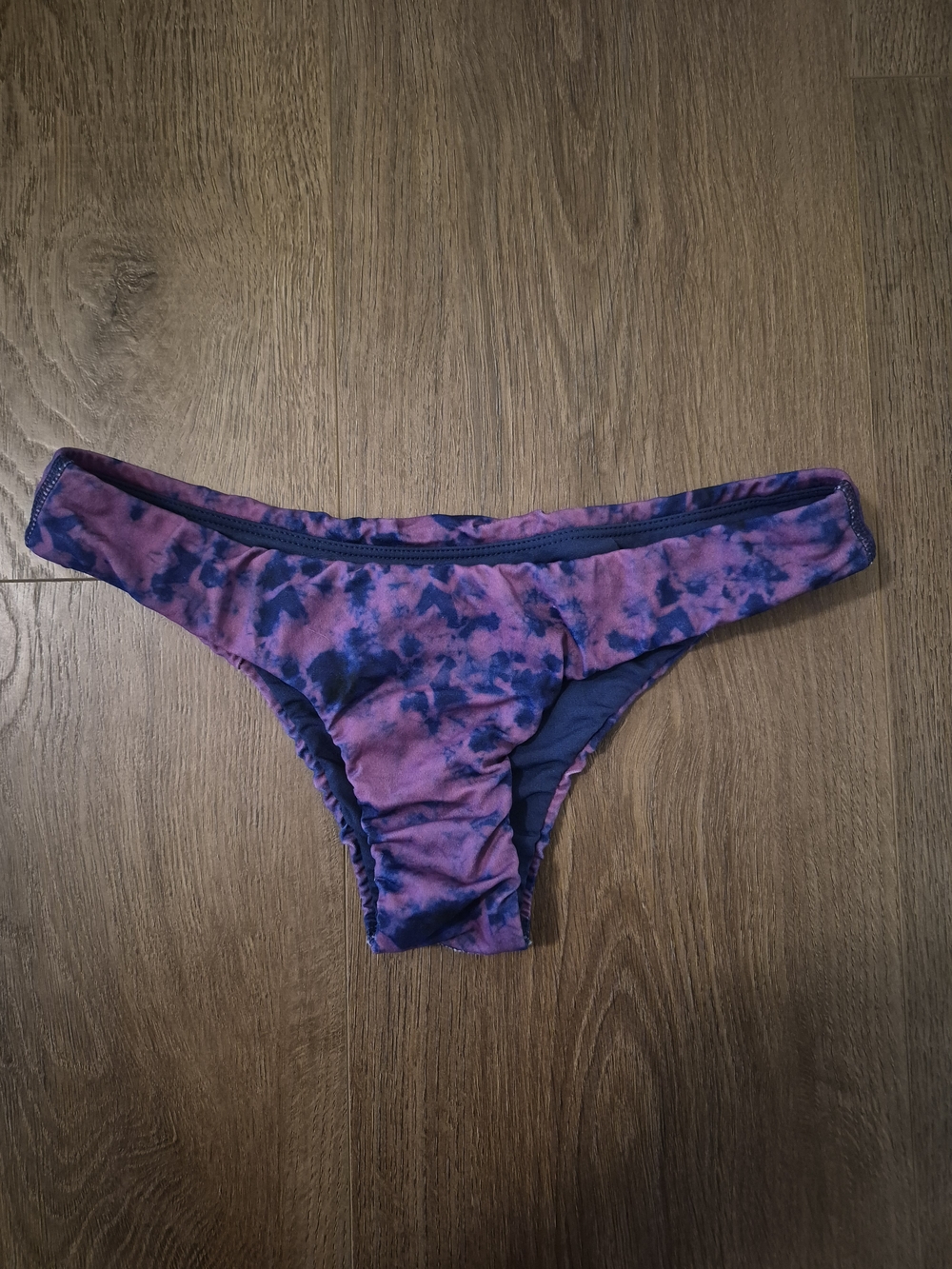 Jolyn Tie-Dye Bikini Bottoms in Purple and Navy
